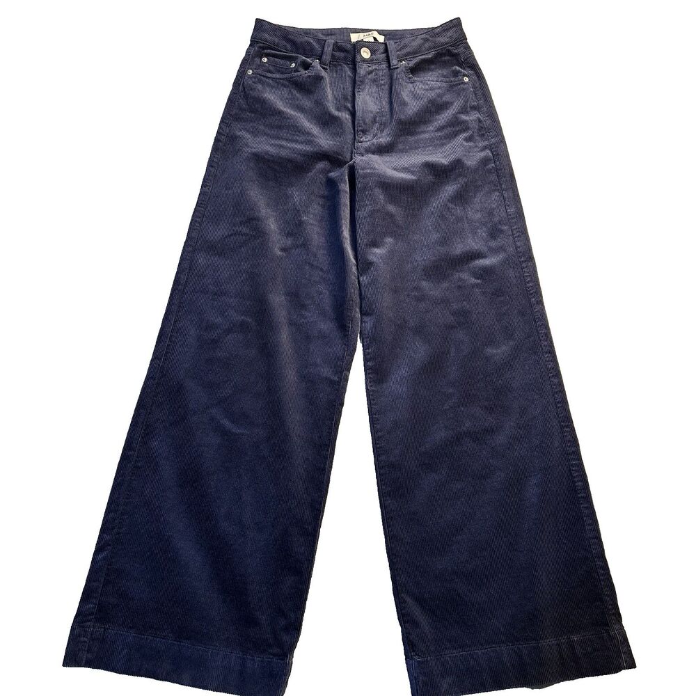 M & S  Navy wide leg corduroy pants Short 28W x 28L